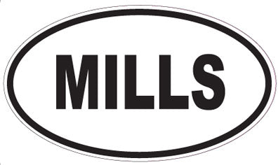 MILLS - Oval Sticker