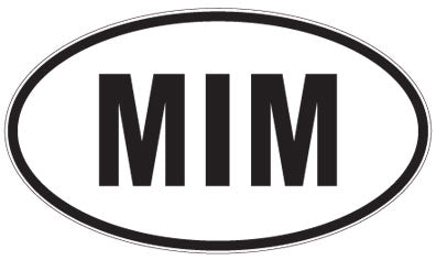 MIM - 3 Letter Initials Oval Sticker