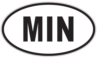 MIN - 3 Letter Initials Oval Sticker