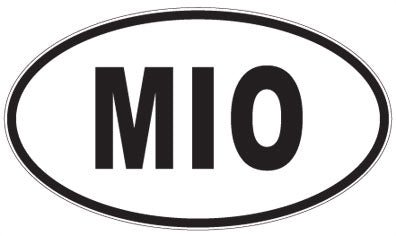 MIO - 3 Letter Initials Oval Sticker