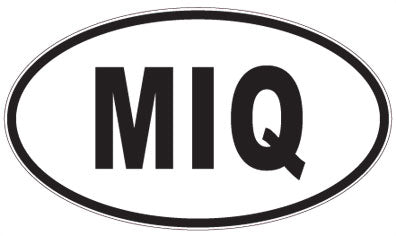 MIQ - 3 Letter Initials Oval Sticker