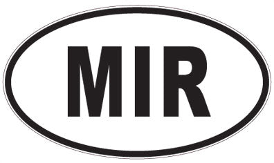 MIR - 3 Letter Initials Oval Sticker