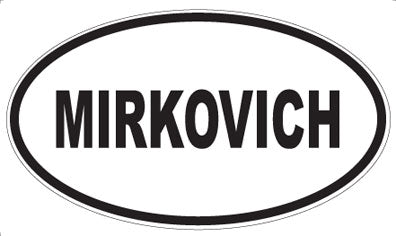 MIRKOVICH - Oval Sticker