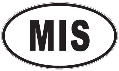 MIS - 3 Letter Initials Oval Sticker