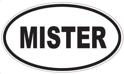 MISTER - Oval Sticker