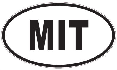 MIT - 3 Letter Initials Oval Sticker