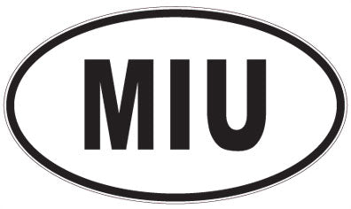 MIU - 3 Letter Initials Oval Sticker