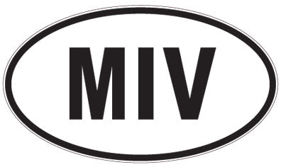 MIV - 3 Letter Initials Oval Sticker