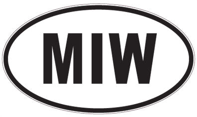 MIW - 3 Letter Initials Oval Sticker