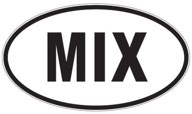 MIX - 3 Letter Initials Oval Sticker