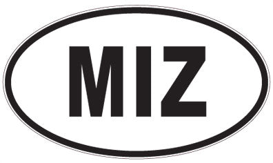 MIZ - 3 Letter Initials Oval Sticker