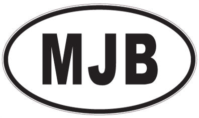 MJB - 3 Letter Initials Oval Sticker