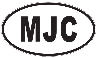 MJC - 3 Letter Initials Oval Sticker