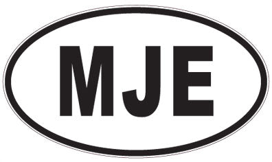 MJE - 3 Letter Initials Oval Sticker
