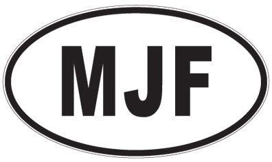 MJF - 3 Letter Initials Oval Sticker