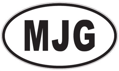 MJG - 3 Letter Initials Oval Sticker