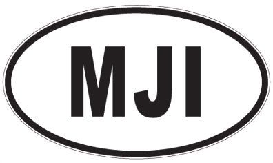 MJI - 3 Letter Initials Oval Sticker