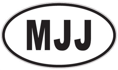 MJJ - 3 Letter Initials Oval Sticker