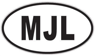 MJL - 3 Letter Initials Oval Sticker