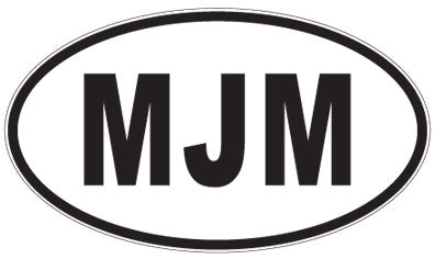 MJM - 3 Letter Initials Oval Sticker