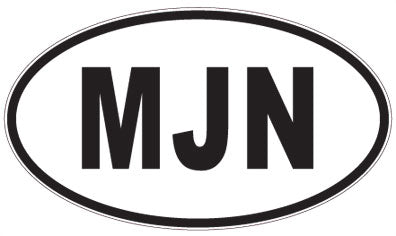 MJN - 3 Letter Initials Oval Sticker