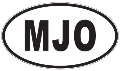 MJO - 3 Letter Initials Oval Sticker