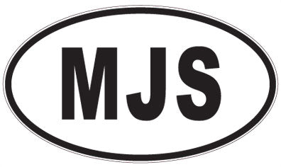 MJS - 3 Letter Initials Oval Sticker