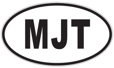 MJT - 3 Letter Initials Oval Sticker