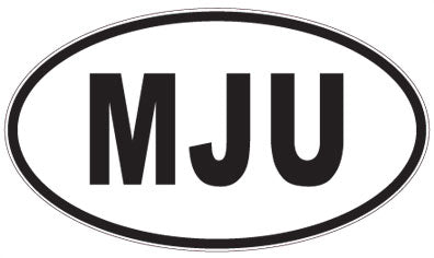 MJU - 3 Letter Initials Oval Sticker