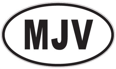 MJV - 3 Letter Initials Oval Sticker