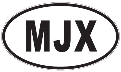 MJX - 3 Letter Initials Oval Sticker