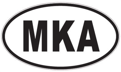 MKA - 3 Letter Initials Oval Sticker