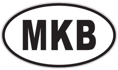 MKB - 3 Letter Initials Oval Sticker