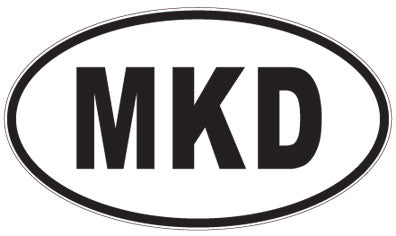 MKD - 3 Letter Initials Oval Sticker