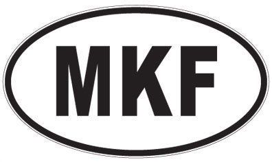 MKF - 3 Letter Initials Oval Sticker