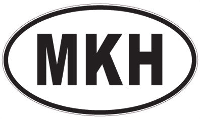 MKH - 3 Letter Initials Oval Sticker