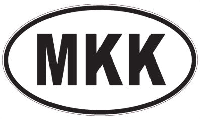 MKK - 3 Letter Initials Oval Sticker