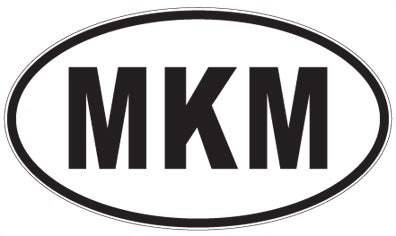 MKM - 3 Letter Initials Oval Sticker