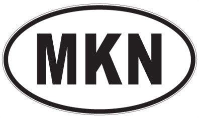 MKN - 3 Letter Initials Oval Sticker