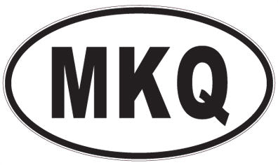 MKQ - 3 Letter Initials Oval Sticker