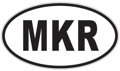 MKR - 3 Letter Initials Oval Sticker