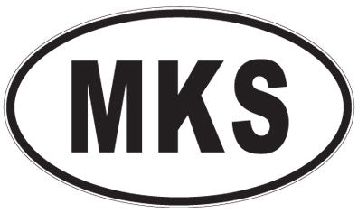 MKS - 3 Letter Initials Oval Sticker