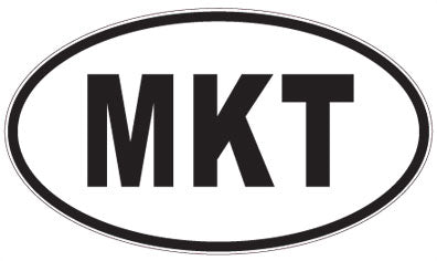 MKT - 3 Letter Initials Oval Sticker