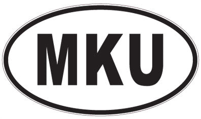 MKU - 3 Letter Initials Oval Sticker