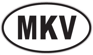 MKV - 3 Letter Initials Oval Sticker