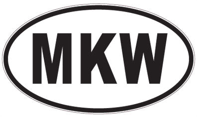MKW - 3 Letter Initials Oval Sticker