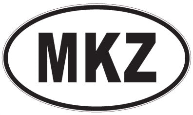 MKZ - 3 Letter Initials Oval Sticker