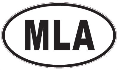 MLA - 3 Letter Initials Oval Sticker
