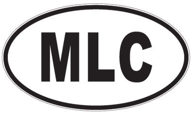 MLC - 3 Letter Initials Oval Sticker