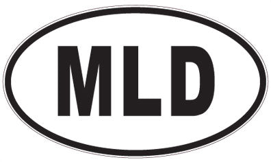 MLD - 3 Letter Initials Oval Sticker